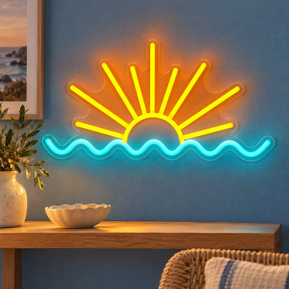 Sunrise Ocean Waves LED Neon Sign - advertising view