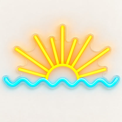 Sunrise Ocean Waves LED Neon Sign - natural light view