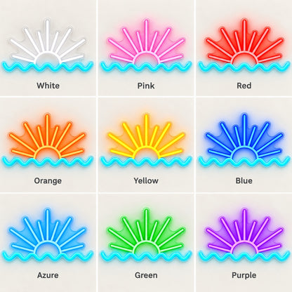 Sunrise Ocean Waves LED Neon Sign - nine-color grid