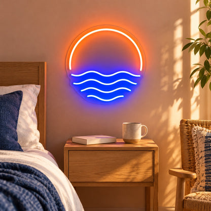 Sunset Ocean Waves LED Neon Sign - lifestyle view