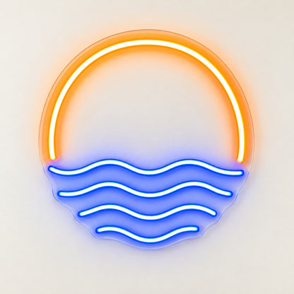Sunset Ocean Waves LED Neon Sign - natural light view