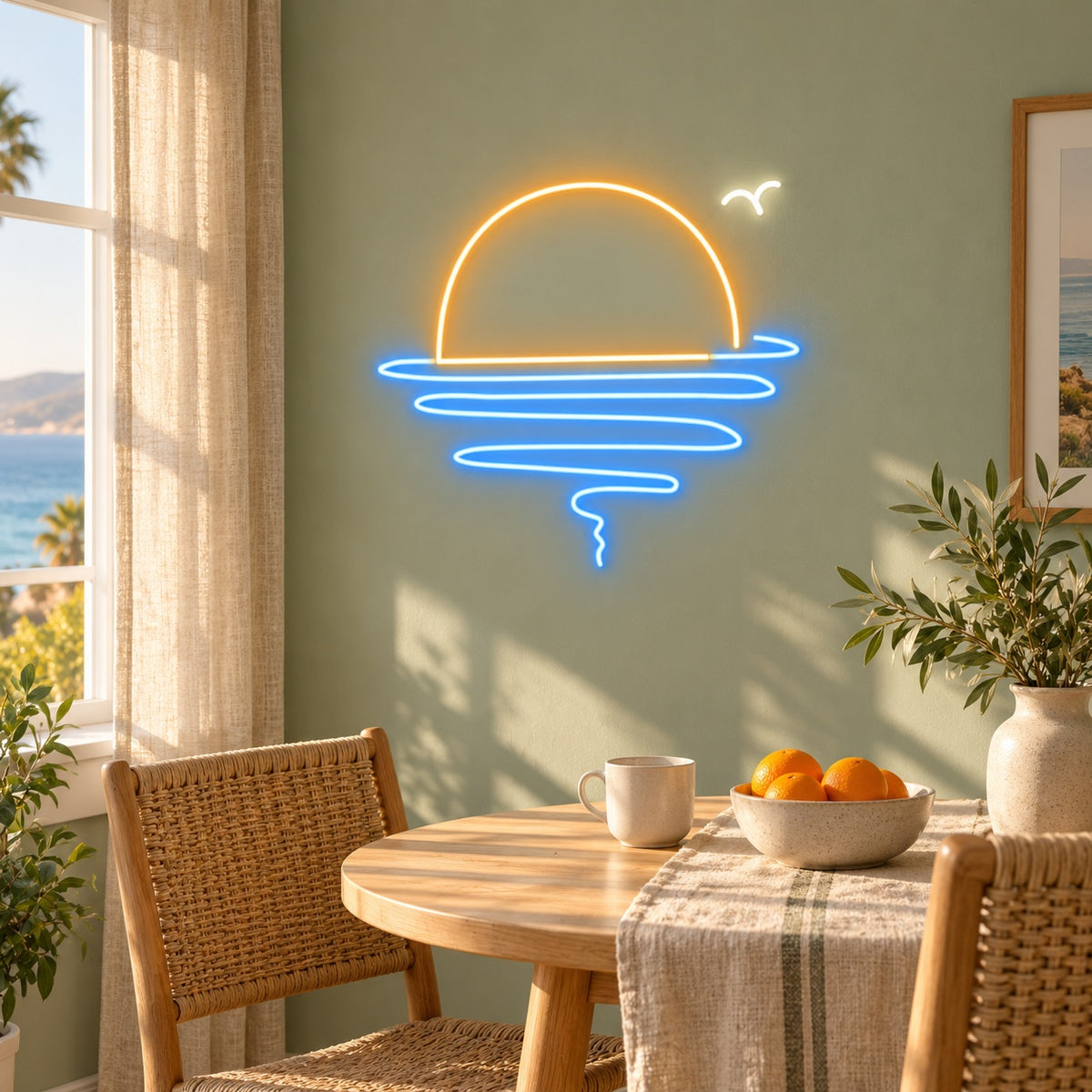 Sunset Ocean Waves LED Neon Sign - lifestyle view