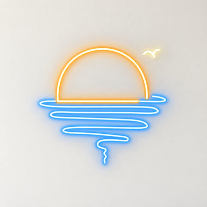 Sunset Ocean Waves LED Neon Sign - natural light view