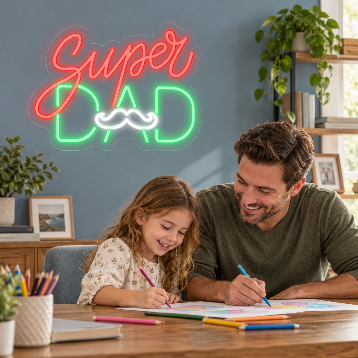 Super Dad LED Neon Sign - lifestyle view