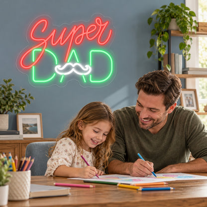 Super Dad LED Neon Sign - lifestyle view