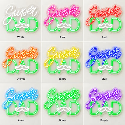 Super Dad LED Neon Sign - nine-color grid