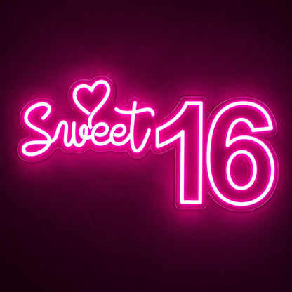 Sweet 16 Heart LED Neon Sign - product hero