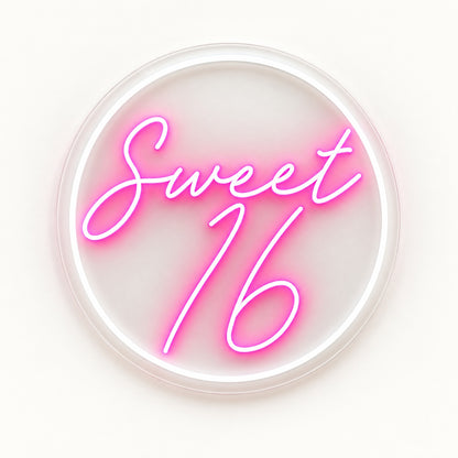 Sweet 16 LED Neon Sign - natural light view