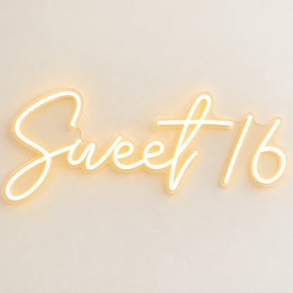 Sweet 16 LED Neon Sign - natural light view
