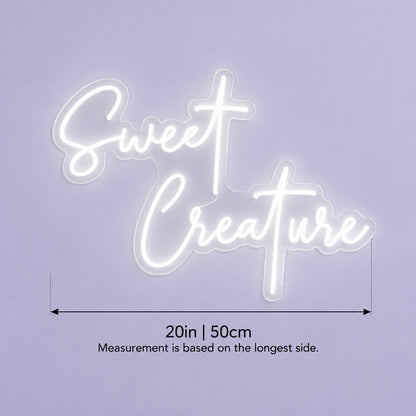 Sweet Creature LED Neon Sign - size guide
