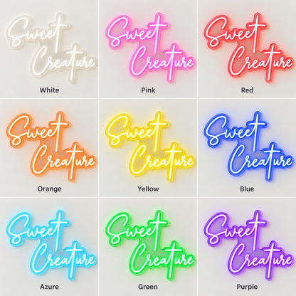 Sweet Creature LED Neon Sign - nine-color grid