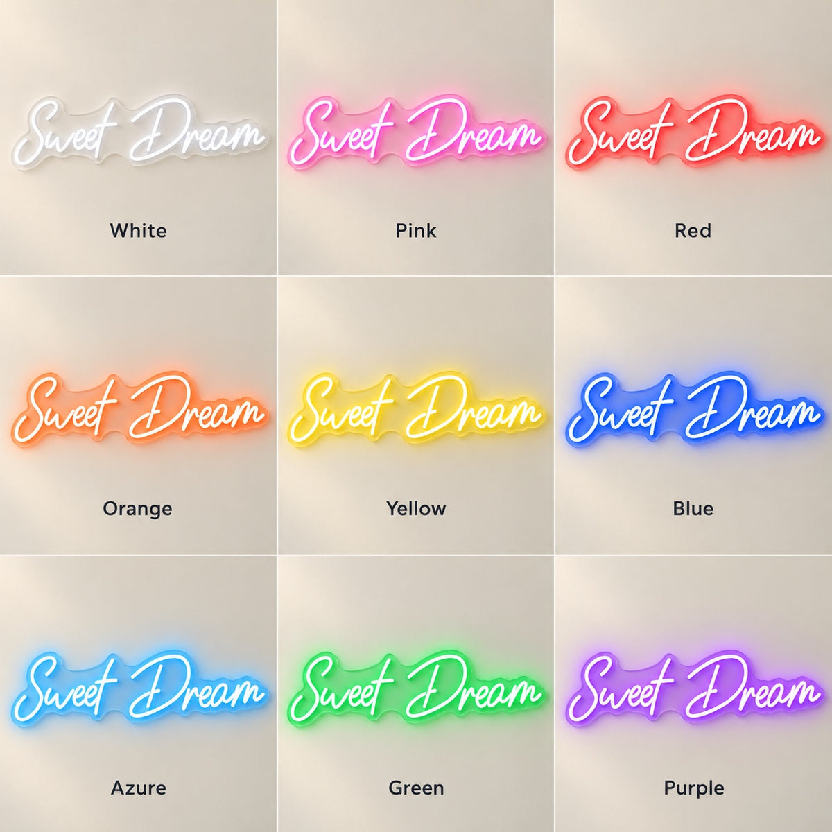 Sweet Dream LED Neon Sign - nine-color grid