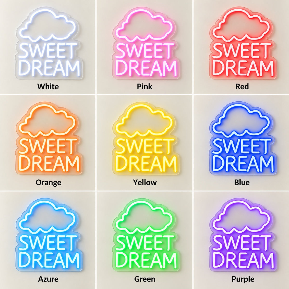 Sweet Dream LED Neon Sign - nine-color grid