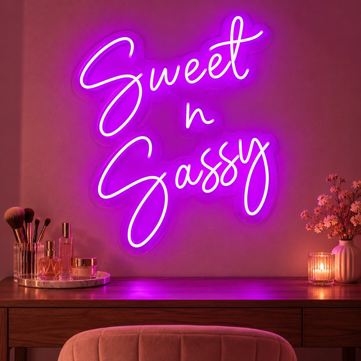Sweet N Sassy LED Neon Sign - advertising view