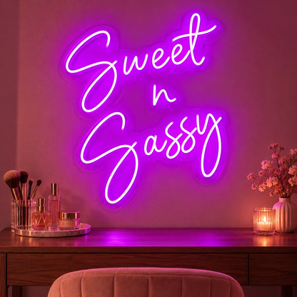 Sweet N Sassy LED Neon Sign - advertising view
