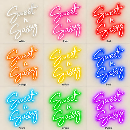 Sweet N Sassy LED Neon Sign - nine-color grid