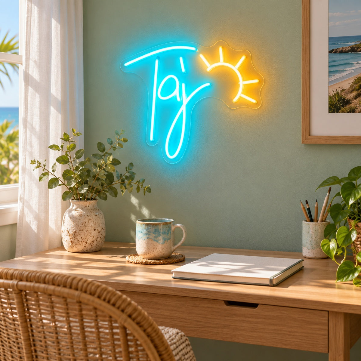 Taj Sun LED Neon Sign - lifestyle view