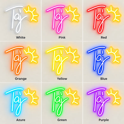 Taj Sun LED Neon Sign - nine-color grid