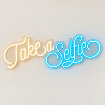Take A Selfie LED Neon Sign - natural light view