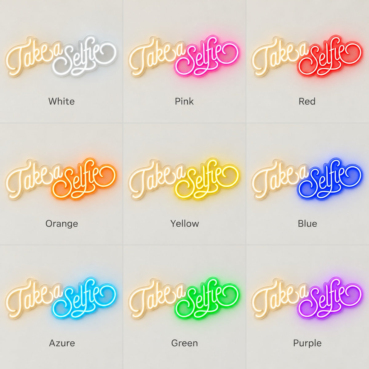 Take A Selfie LED Neon Sign - nine-color grid