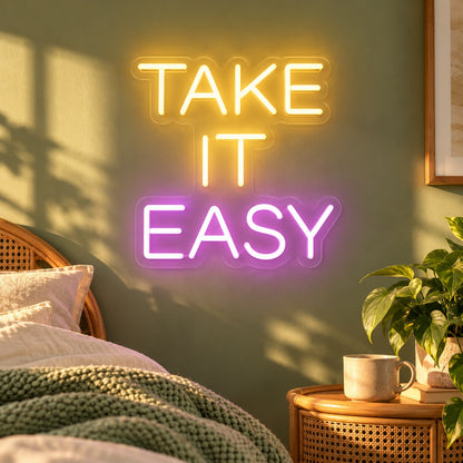 Take It Easy LED Neon Sign - lifestyle view