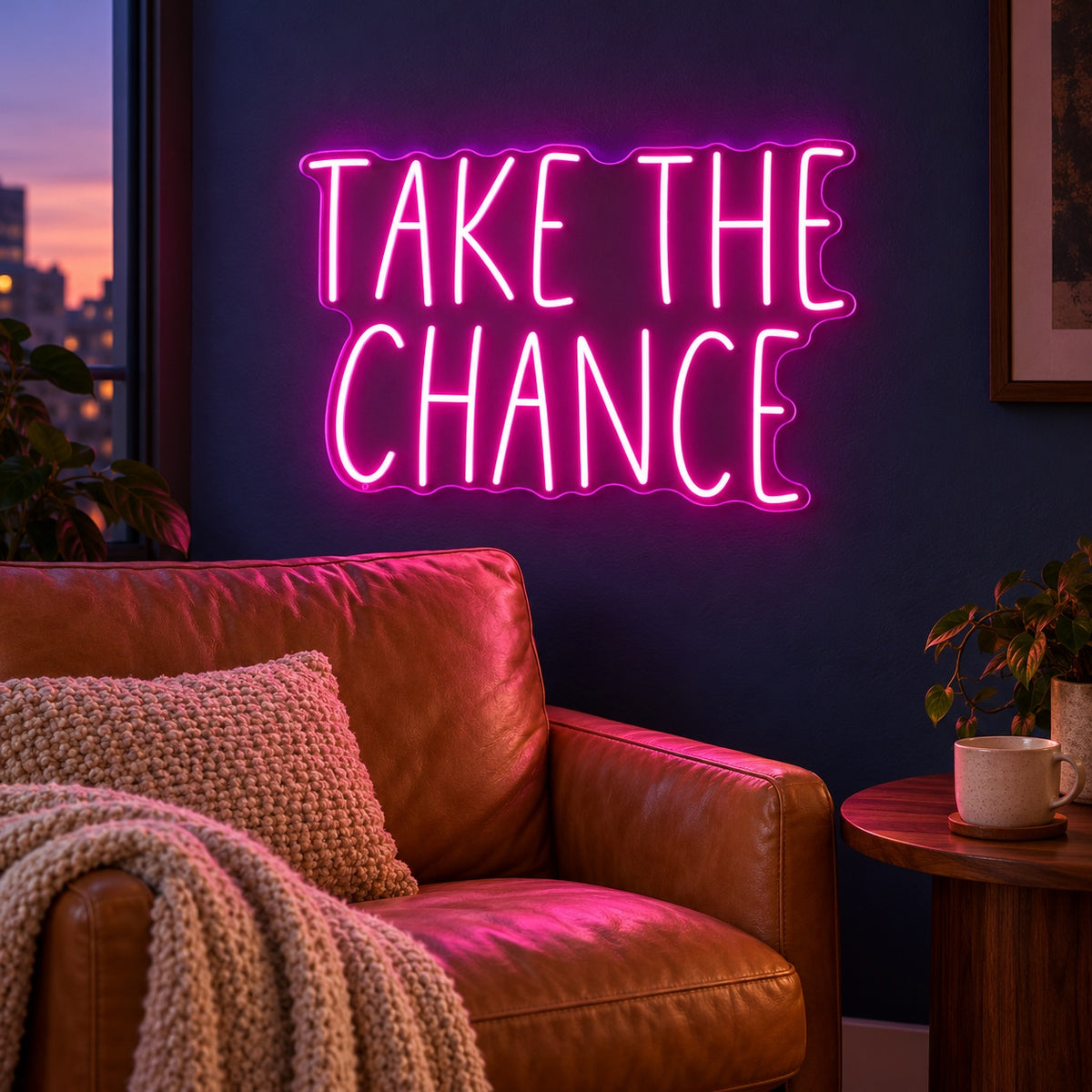 Take The Chance LED Neon Sign - advertising view