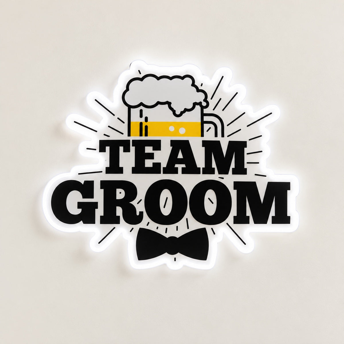 Team Groom LED Neon Sign - natural light view