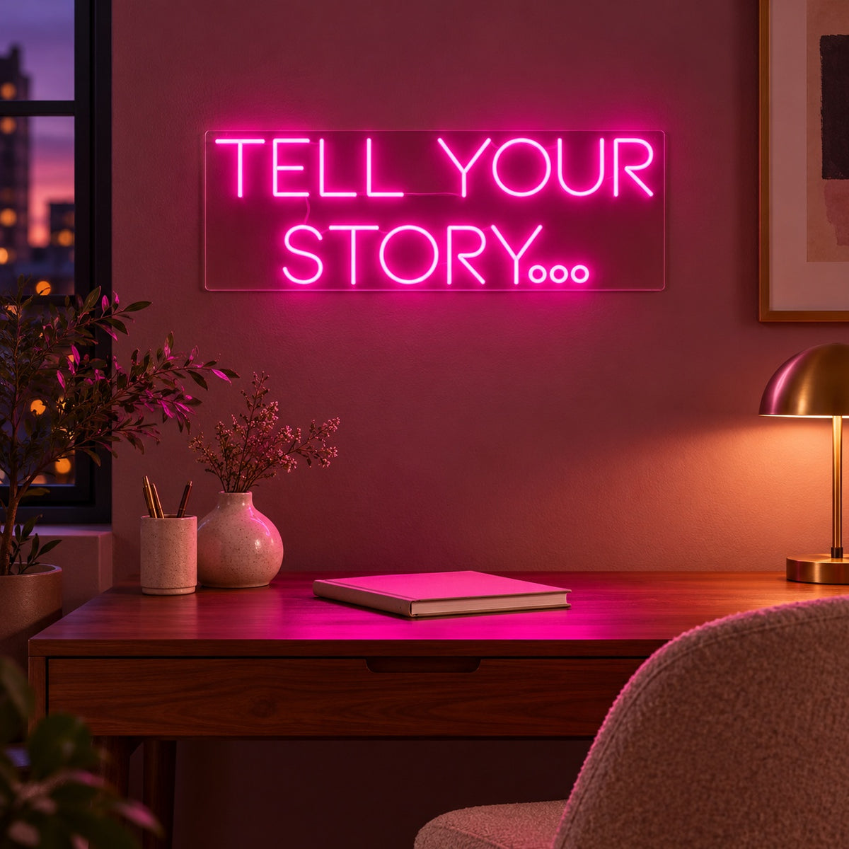 Tell Your Story LED Neon Sign - advertising view