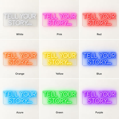 Tell Your Story LED Neon Sign - nine-color grid