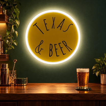 Texas & Beer LED Neon Sign - advertising view
