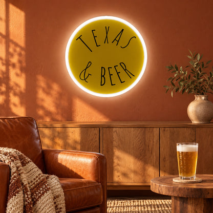 Texas & Beer LED Neon Sign - lifestyle view