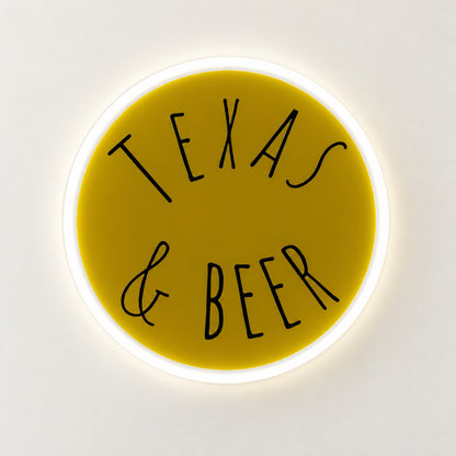 Texas & Beer LED Neon Sign - natural light view