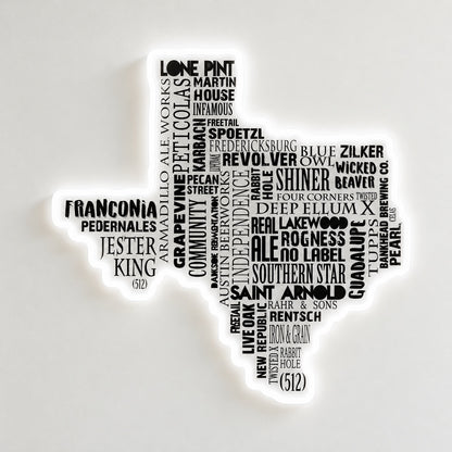 Texas Brewery Map LED Neon Sign - natural light view