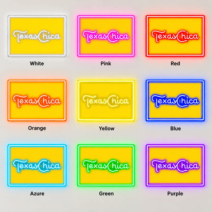 Texas Chica LED Neon Sign - nine-color grid