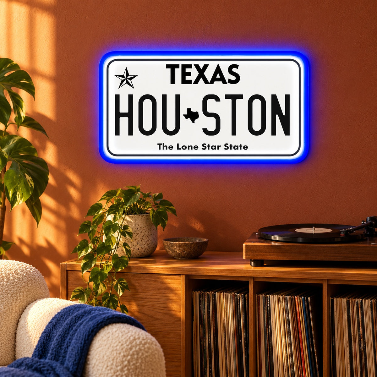 Texas Houston The Lone Star State LED Neon Sign - lifestyle view
