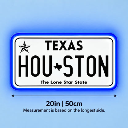 Texas Houston The Lone Star State LED Neon Sign - size guide