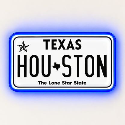 Texas Houston The Lone Star State LED Neon Sign - natural light view