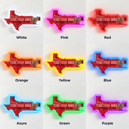 Texas Prison Rodeo LED Neon Sign - nine-color grid