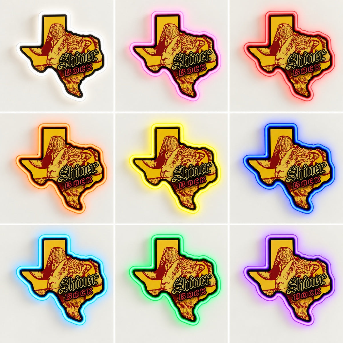 Texas Ram Head LED Neon Sign - nine-color grid