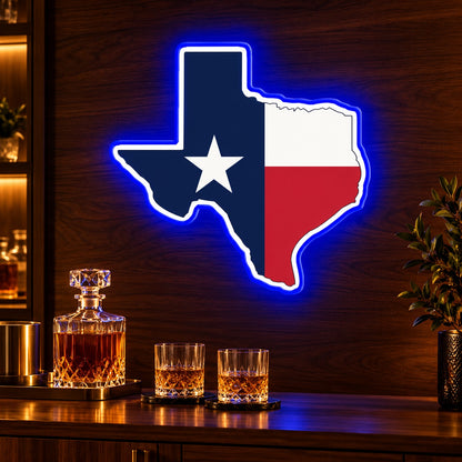 Texas State Flag LED Neon Sign - advertising view