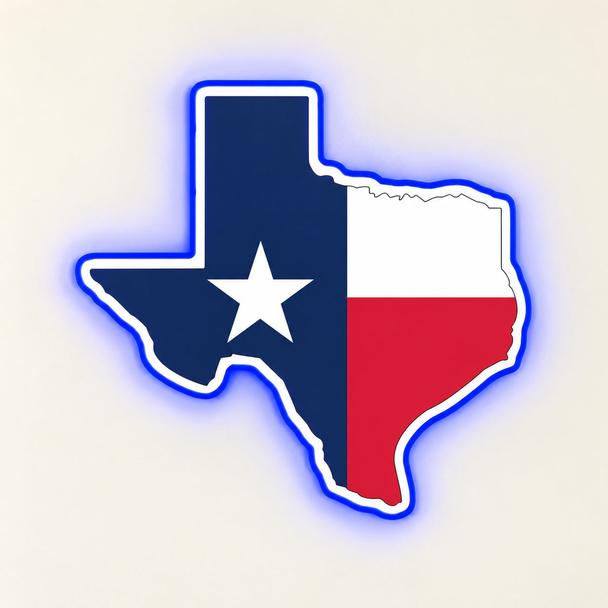 Texas State Flag LED Neon Sign - natural light view