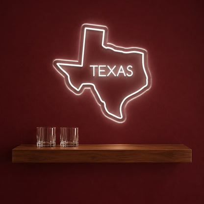 Texas State Outline LED Neon Sign - advertising view