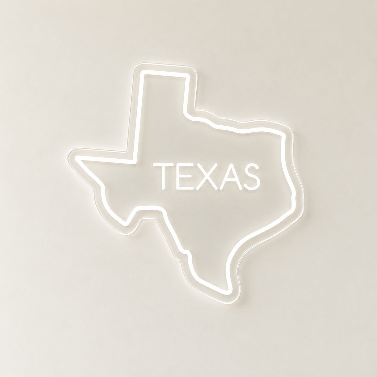 Texas State Outline LED Neon Sign - natural light view