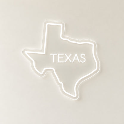 Texas State Outline LED Neon Sign - natural light view