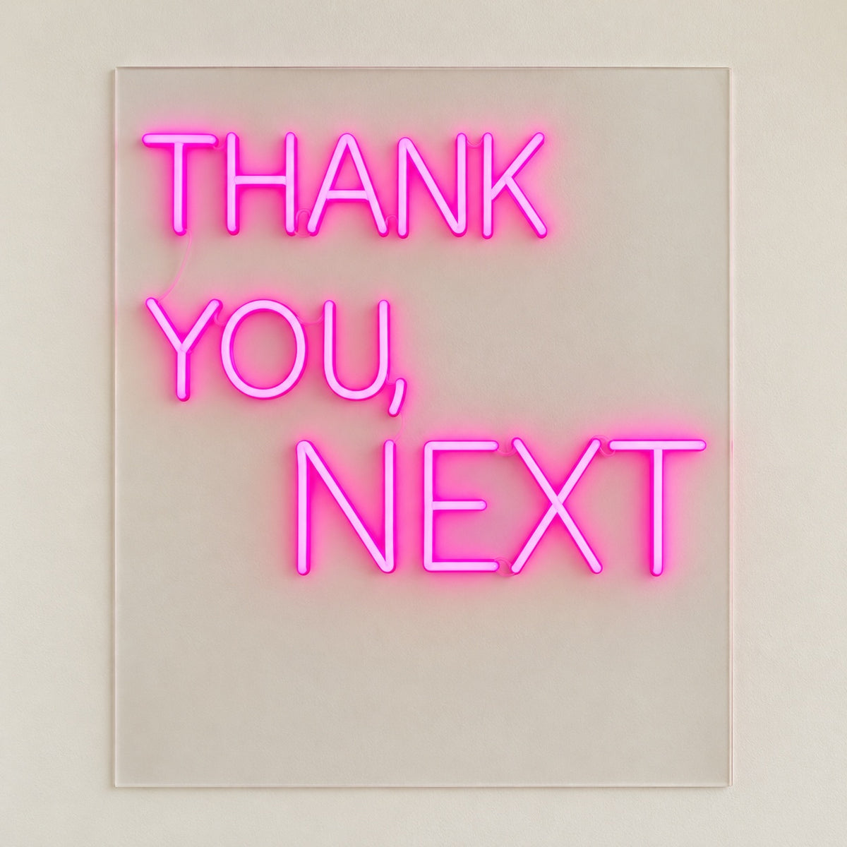 Thank You, Next LED Neon Sign - natural light view