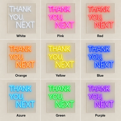 Thank You, Next LED Neon Sign - nine-color grid