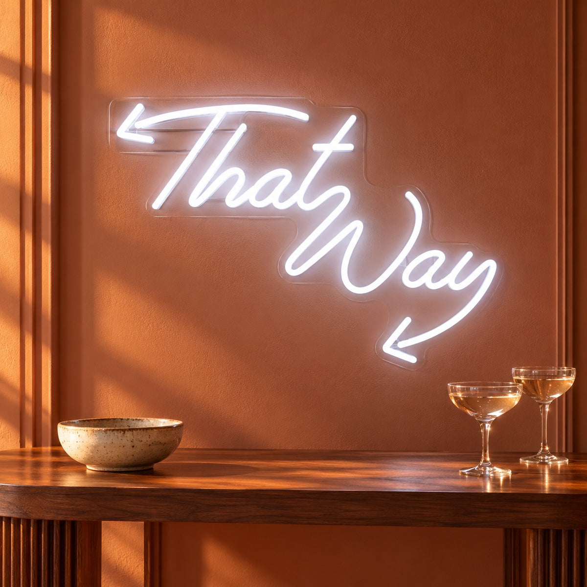 That Way LED Neon Sign - advertising view