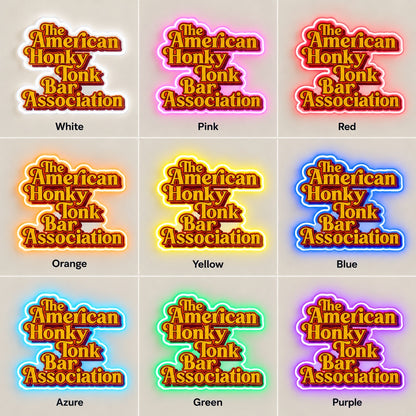 The American Honky Tonk Bar Association LED Neon Sign - nine-color grid