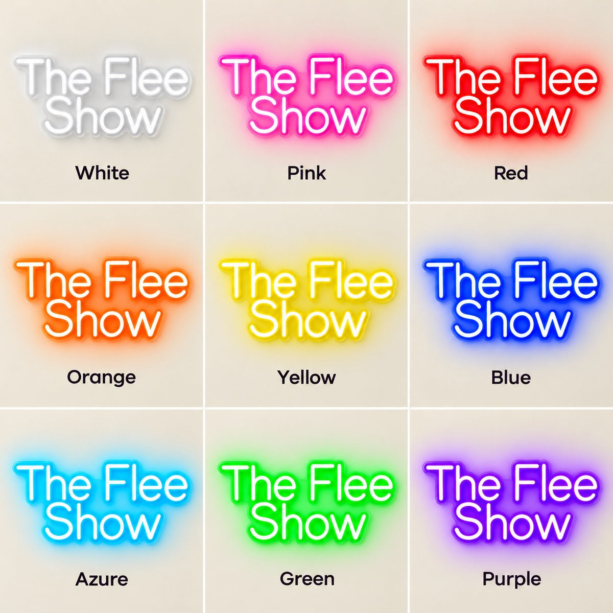 The Flee Show LED Neon Sign - nine-color grid