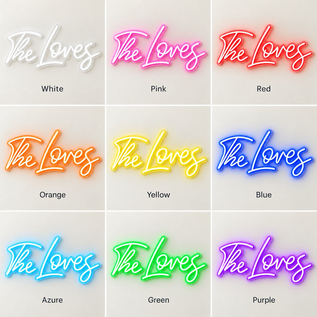 The Loves LED Neon Sign - nine-color grid